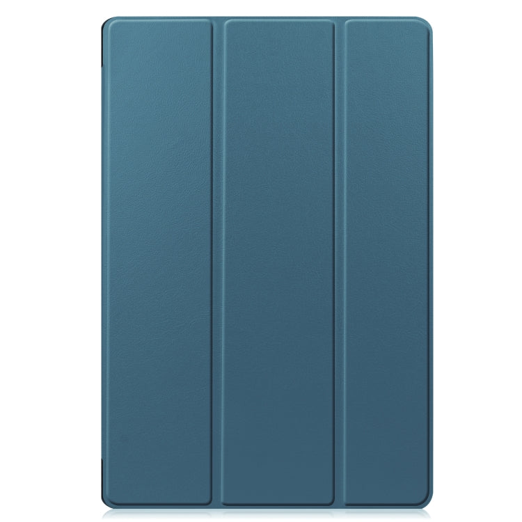 For Samsung Galaxy Tab S7 Lite T730 / T735 / Tab S7 FE T736 Custer Texture Horizontal Flip Leather Case with Three-folding Holder & Sleep / Wake-up Function(Dark Green) - Other Galaxy Tab PC by buy2fix | Online Shopping UK | buy2fix