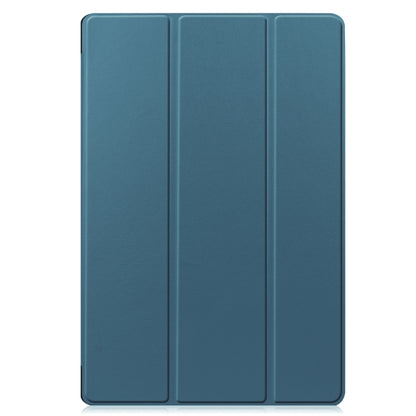 For Samsung Galaxy Tab S7 Lite T730 / T735 / Tab S7 FE T736 Custer Texture Horizontal Flip Leather Case with Three-folding Holder & Sleep / Wake-up Function(Dark Green) - Other Galaxy Tab PC by buy2fix | Online Shopping UK | buy2fix
