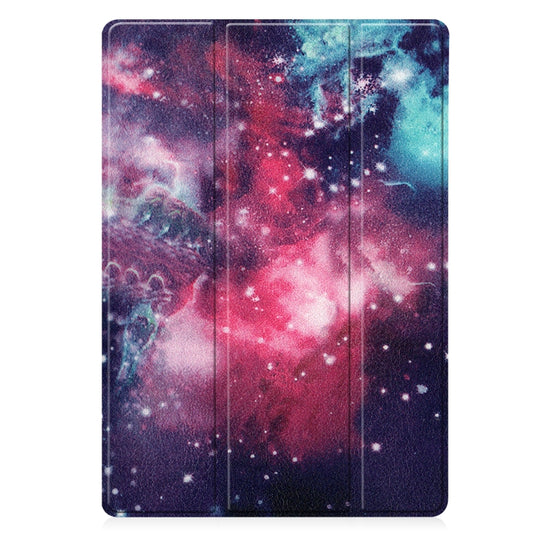 For Samsung Galaxy Tab S7 Lite T730 / T735 / Tab S7 FE T736 Custer Painted TPU Smart Tablet Leather Case with Sleep / Wake-up Function & 3-Fold Holder & Pen Slot(Galaxy Nebula) - Other Galaxy Tab PC by buy2fix | Online Shopping UK | buy2fix