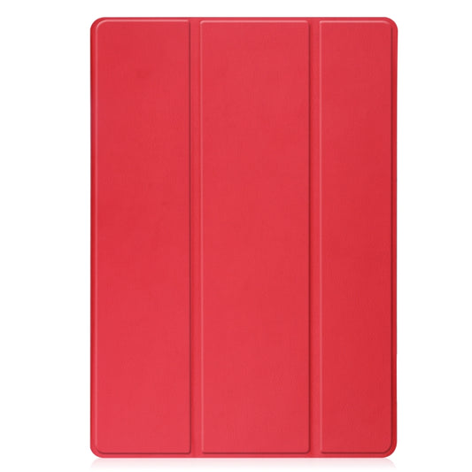 For Samsung Galaxy Tab S7 Lite T730 / T735 / Tab S7 FE T736 Custer Pattern Pure Color TPU Smart Tablet Holster with Sleep Function & 3-Fold Holder & Pen Slot(Red) - Other Galaxy Tab PC by buy2fix | Online Shopping UK | buy2fix