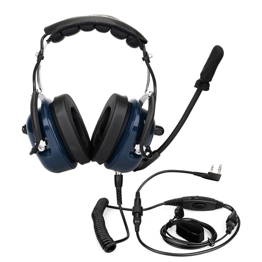 RETEVIS EH050K 2 Pin Adjustable Volume Noise Reduction Aviation Headphone Microphone with Finger PTT - Microphones & Headsets by RETEVIS | Online Shopping UK | buy2fix