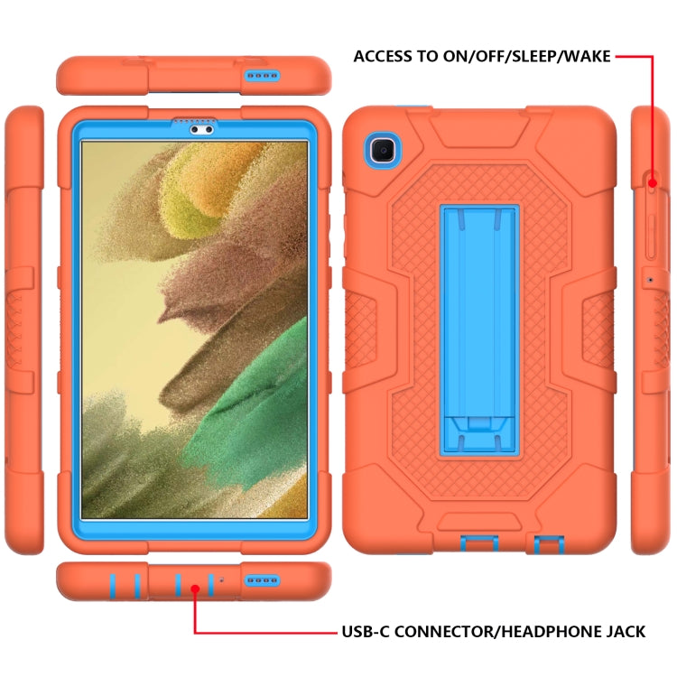 For Samsung Galaxy Tab A7 Lite T220 / T225 Contrast Color Robot Shockproof Silicone + PC Protective Case with Holder(Orange Blue) - Tab A7 Lite T220 / T225 by buy2fix | Online Shopping UK | buy2fix