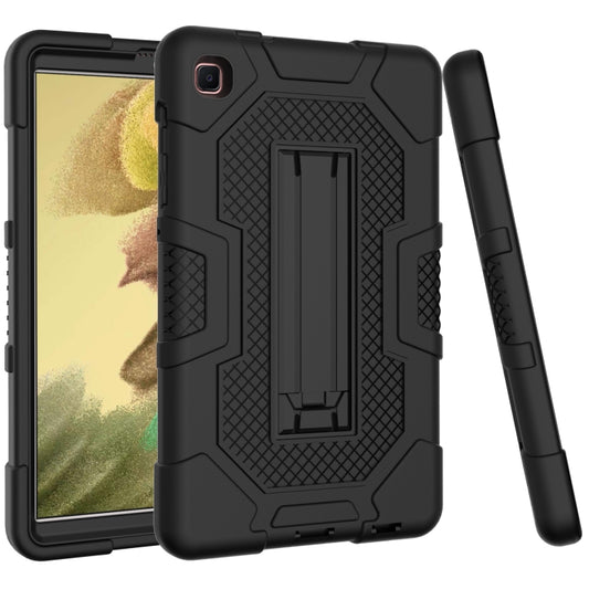 For Samsung Galaxy Tab A7 Lite T220 / T225 Contrast Color Robot Shockproof Silicone + PC Protective Case with Holder(Black) - Tab A7 Lite T220 / T225 by buy2fix | Online Shopping UK | buy2fix