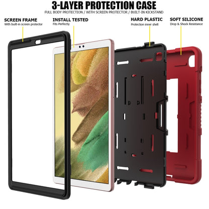 For Samsung Galaxy Tab A7 Lite T220 / T225 Contrast Color Robot Shockproof Silicone + PC Protective Case with Holder(Red Black) - Tab A7 Lite T220 / T225 by buy2fix | Online Shopping UK | buy2fix