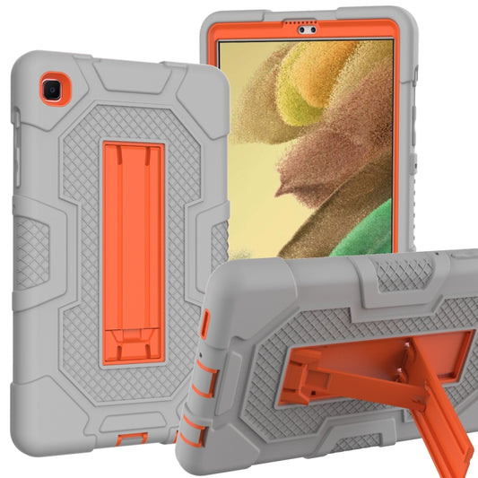 For Samsung Galaxy Tab A7 Lite T220 / T225 Contrast Color Robot Shockproof Silicone + PC Protective Case with Holder(Grey Orange) - Tab A7 Lite T220 / T225 by buy2fix | Online Shopping UK | buy2fix