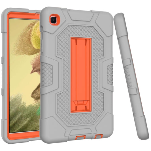 For Samsung Galaxy Tab A7 Lite T220 / T225 Contrast Color Robot Shockproof Silicone + PC Protective Case with Holder(Grey Orange) - Tab A7 Lite T220 / T225 by buy2fix | Online Shopping UK | buy2fix