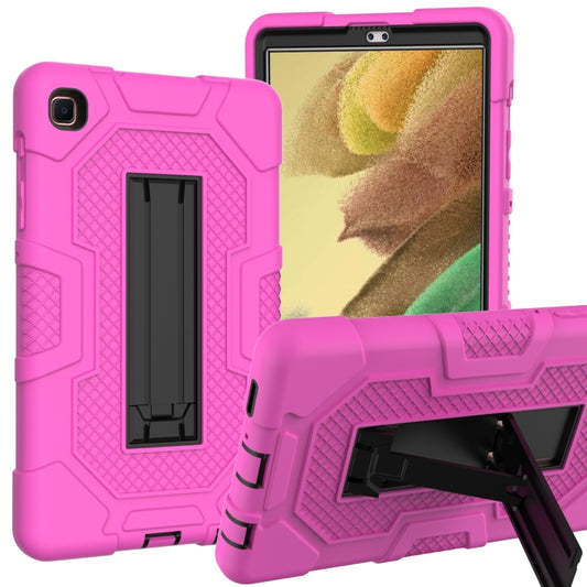 For Samsung Galaxy Tab A7 Lite T220 / T225 Contrast Color Robot Shockproof Silicone + PC Protective Case with Holder(Rose Red Black) - Tab A7 Lite T220 / T225 by buy2fix | Online Shopping UK | buy2fix