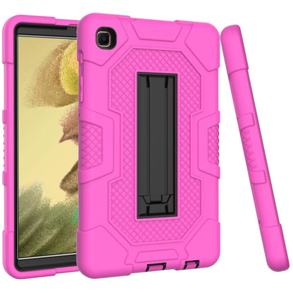 For Samsung Galaxy Tab A7 Lite T220 / T225 Contrast Color Robot Shockproof Silicone + PC Protective Case with Holder(Rose Red Black) - Tab A7 Lite T220 / T225 by buy2fix | Online Shopping UK | buy2fix