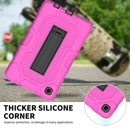 For Samsung Galaxy Tab A7 Lite T220 / T225 Contrast Color Robot Shockproof Silicone + PC Protective Case with Holder(Rose Red Black) - Tab A7 Lite T220 / T225 by buy2fix | Online Shopping UK | buy2fix
