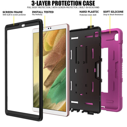 For Samsung Galaxy Tab A7 Lite T220 / T225 Contrast Color Robot Shockproof Silicone + PC Protective Case with Holder(Rose Red Black) - Tab A7 Lite T220 / T225 by buy2fix | Online Shopping UK | buy2fix