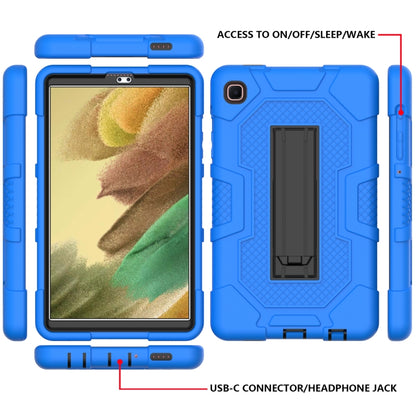 For Samsung Galaxy Tab A7 Lite T220 / T225 Contrast Color Robot Shockproof Silicone + PC Protective Case with Holder(Dark Blue Black) - Tab A7 Lite T220 / T225 by buy2fix | Online Shopping UK | buy2fix