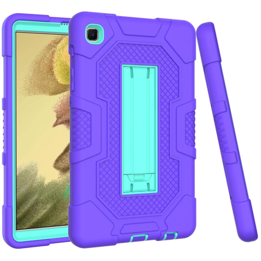 For Samsung Galaxy Tab A7 Lite T220 / T225 Contrast Color Robot Shockproof Silicone + PC Protective Case with Holder(Purple Mint Green) - Tab A7 Lite T220 / T225 by buy2fix | Online Shopping UK | buy2fix