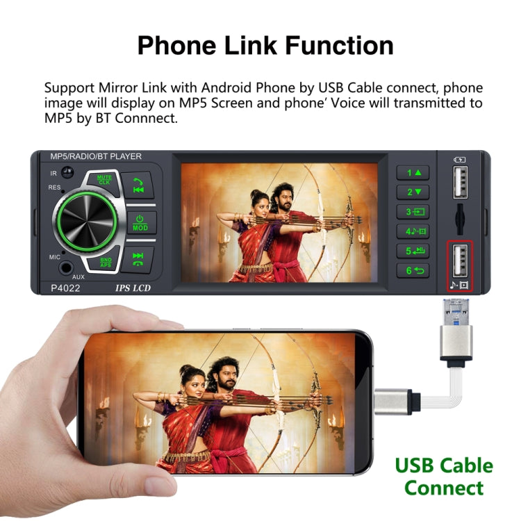 P4022 3.8 inch Universal Car Radio Receiver MP5 Player, Support FM & Bluetooth & TF Card with Remote Control - Car MP3 & MP4 & MP5 by buy2fix | Online Shopping UK | buy2fix
