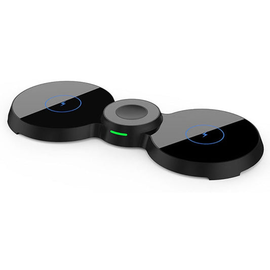 H20 15W QI Standard 3 in 1 Planar Figure-8-shaped Magnetic Wireless Charger for Phones & Apple Watch & AirPods(Black) - Wireless Charger by buy2fix | Online Shopping UK | buy2fix