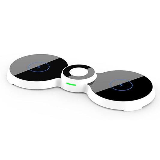 H20 15W QI Standard 3 in 1 Planar Figure-8-shaped Magnetic Wireless Charger for Phones & Apple Watch & AirPods(White) - Wireless Charger by buy2fix | Online Shopping UK | buy2fix