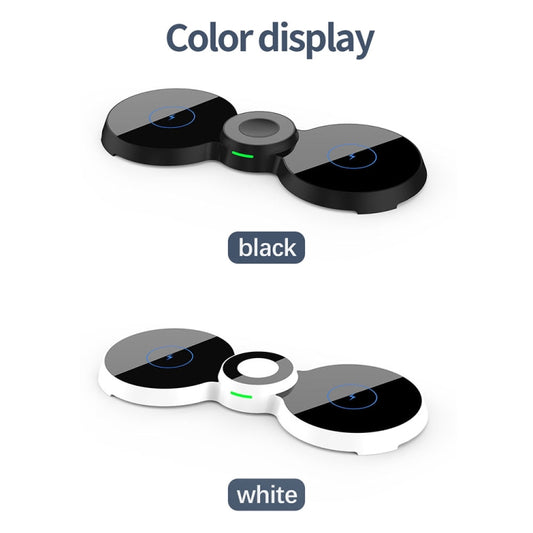 H20 15W QI Standard 3 in 1 Planar Figure-8-shaped Magnetic Wireless Charger for Phones & Apple Watch & AirPods(Black) - Wireless Charger by buy2fix | Online Shopping UK | buy2fix