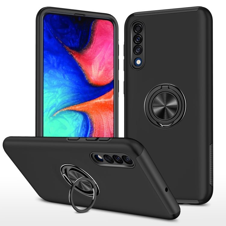 For Samsung Galaxy A30s / A50s / A50 PC + TPU Shockproof Magnetic Protective Case with Invisible Ring Holder(Black) - Galaxy Phone Cases by buy2fix | Online Shopping UK | buy2fix