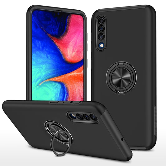 For Samsung Galaxy A30s / A50s / A50 PC + TPU Shockproof Magnetic Protective Case with Invisible Ring Holder(Black) - Galaxy Phone Cases by buy2fix | Online Shopping UK | buy2fix