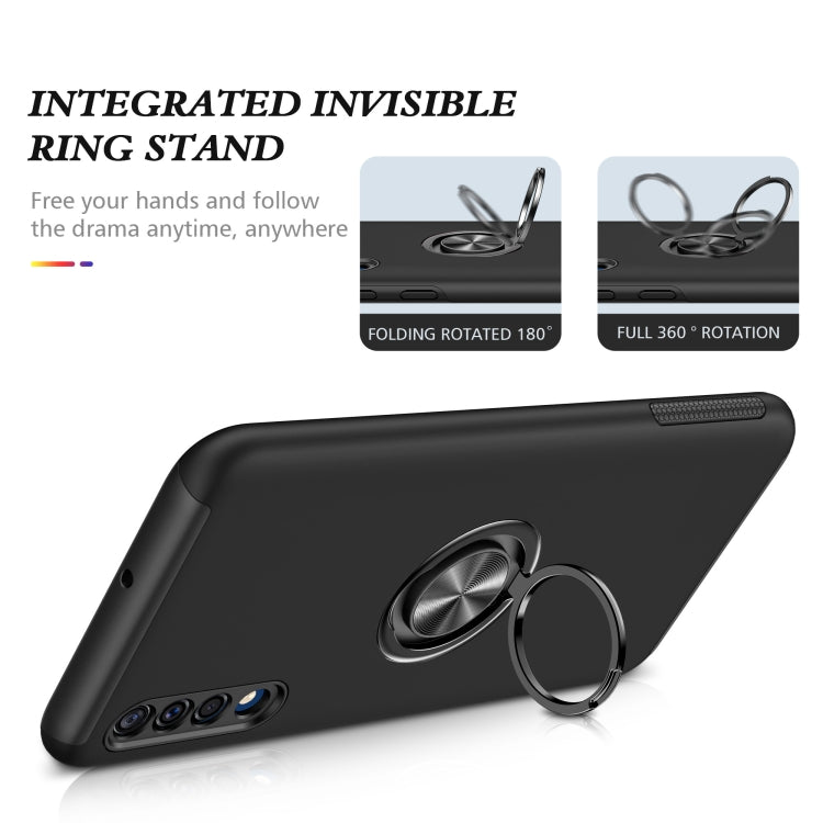 For Samsung Galaxy A30s / A50s / A50 PC + TPU Shockproof Magnetic Protective Case with Invisible Ring Holder(Black) - Galaxy Phone Cases by buy2fix | Online Shopping UK | buy2fix