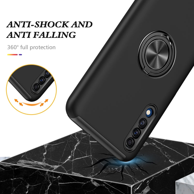 For Samsung Galaxy A30s / A50s / A50 PC + TPU Shockproof Magnetic Protective Case with Invisible Ring Holder(Black) - Galaxy Phone Cases by buy2fix | Online Shopping UK | buy2fix