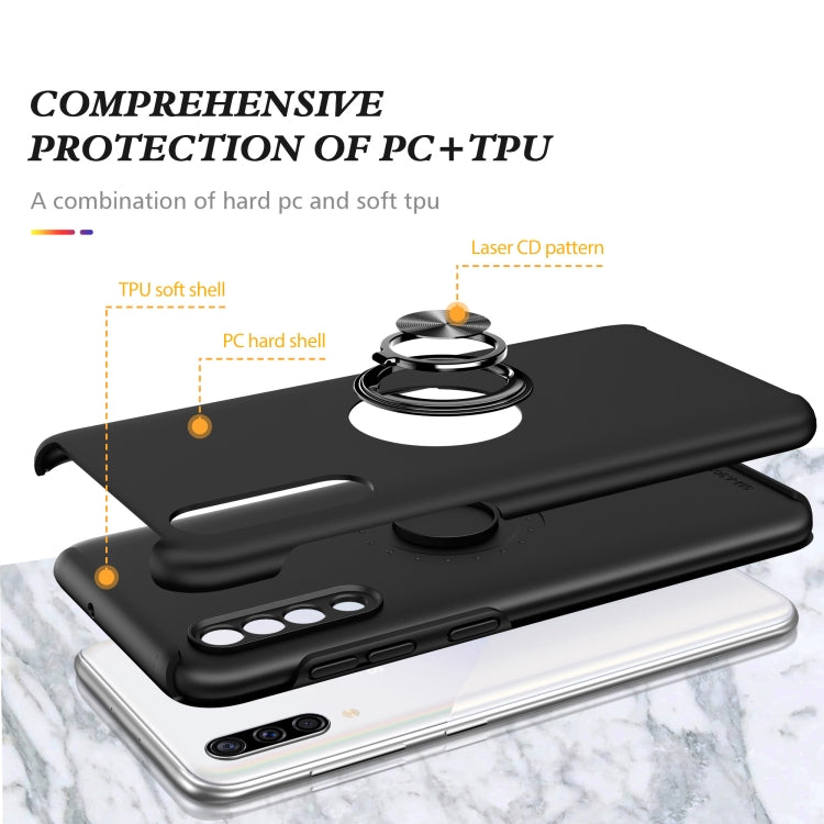 For Samsung Galaxy A30s / A50s / A50 PC + TPU Shockproof Magnetic Protective Case with Invisible Ring Holder(Black) - Galaxy Phone Cases by buy2fix | Online Shopping UK | buy2fix