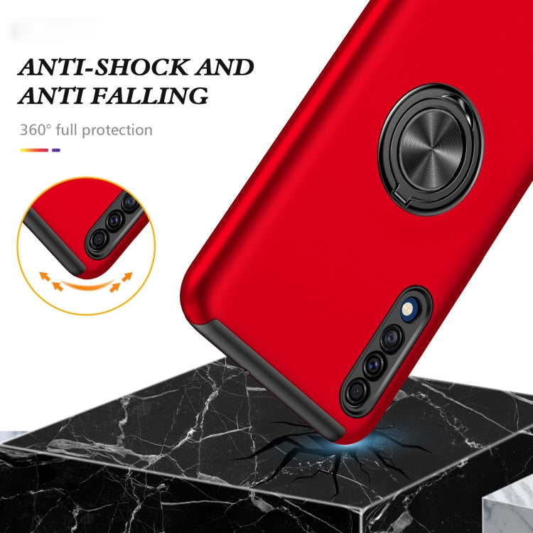 For Samsung Galaxy A30s / A50s / A50 PC + TPU Shockproof Magnetic Protective Case with Invisible Ring Holder(Red) by buy2fix