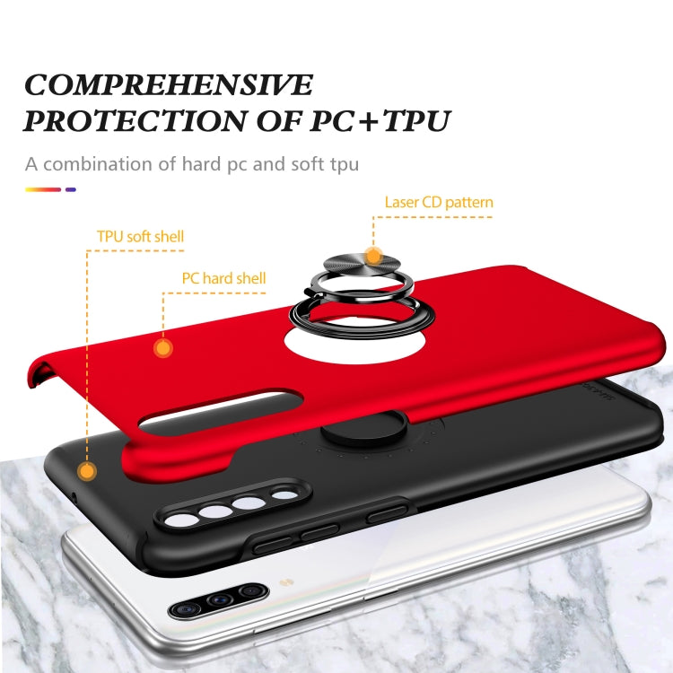 For Samsung Galaxy A30s / A50s / A50 PC + TPU Shockproof Magnetic Protective Case with Invisible Ring Holder(Red) by buy2fix