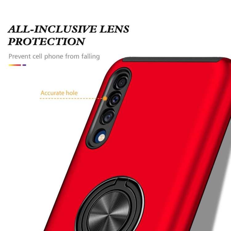 For Samsung Galaxy A30s / A50s / A50 PC + TPU Shockproof Magnetic Protective Case with Invisible Ring Holder(Red) by buy2fix