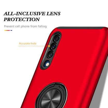 For Samsung Galaxy A30s / A50s / A50 PC + TPU Shockproof Magnetic Protective Case with Invisible Ring Holder(Red) by buy2fix