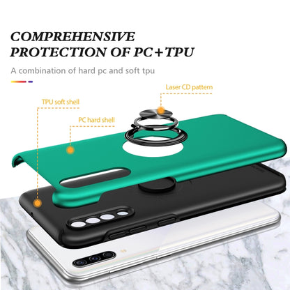 For Samsung Galaxy A30s / A50s / A50 PC + TPU Shockproof Magnetic Protective Case with Invisible Ring Holder(Dark Green) by buy2fix