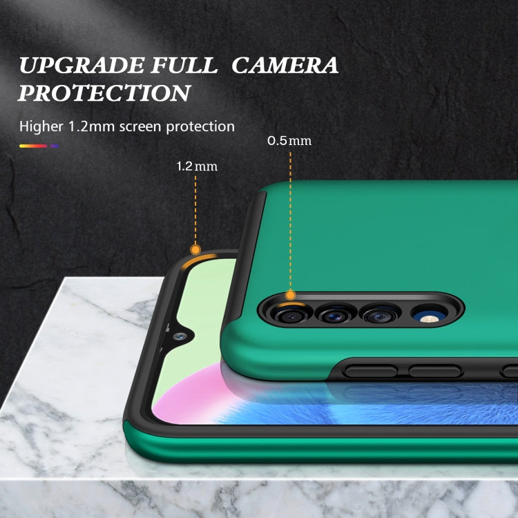 For Samsung Galaxy A30s / A50s / A50 PC + TPU Shockproof Magnetic Protective Case with Invisible Ring Holder(Dark Green) by buy2fix