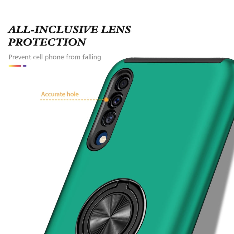 For Samsung Galaxy A30s / A50s / A50 PC + TPU Shockproof Magnetic Protective Case with Invisible Ring Holder(Dark Green) by buy2fix