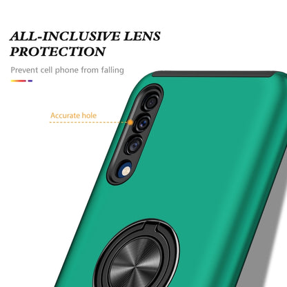 For Samsung Galaxy A30s / A50s / A50 PC + TPU Shockproof Magnetic Protective Case with Invisible Ring Holder(Dark Green) by buy2fix
