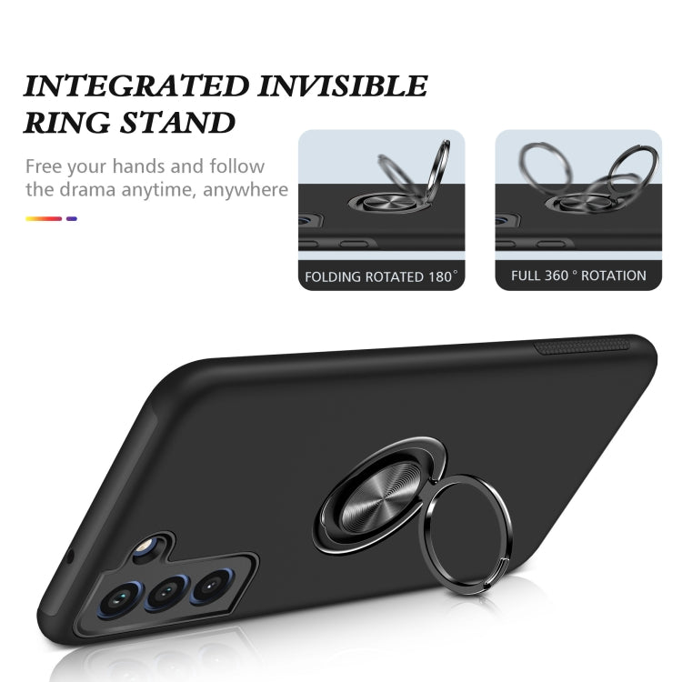 For Samsung Galaxy S21 FE PC + TPU Shockproof Magnetic Protective Case with Invisible Ring Holder(Black) by buy2fix