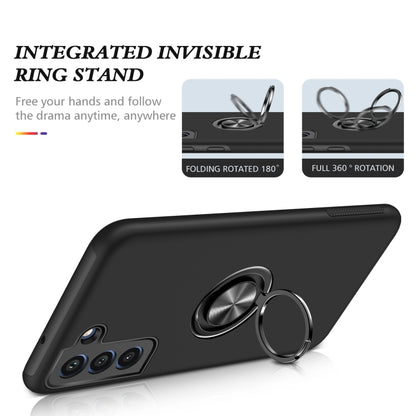 For Samsung Galaxy S21 FE PC + TPU Shockproof Magnetic Protective Case with Invisible Ring Holder(Black) by buy2fix