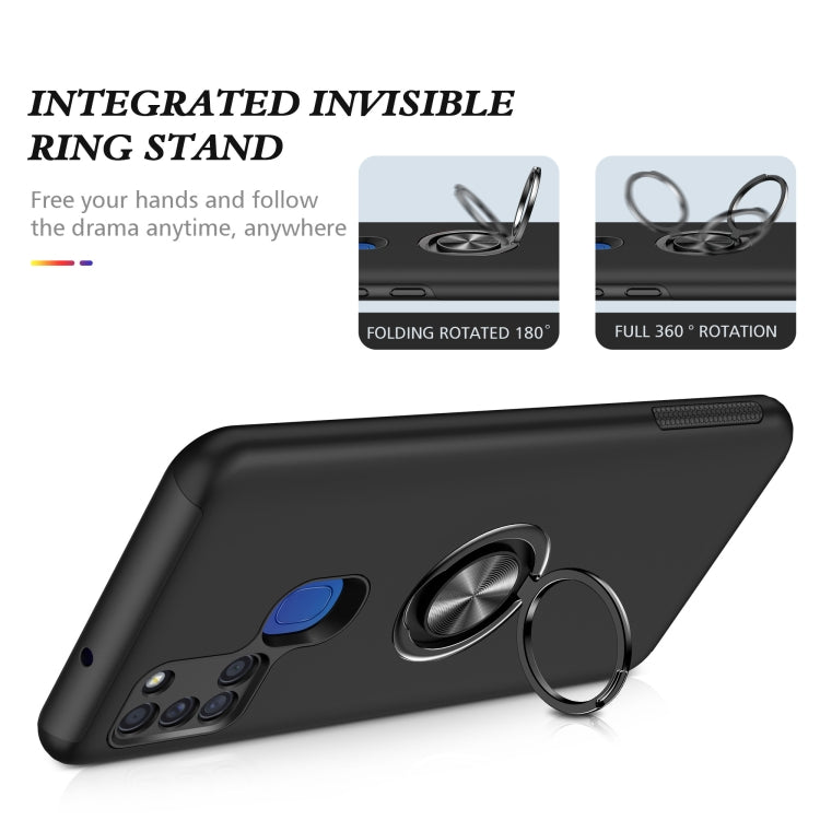 For Samsung Galaxy A21s PC + TPU Shockproof Magnetic Protective Case with Invisible Ring Holder(Black) - Galaxy Phone Cases by buy2fix | Online Shopping UK | buy2fix