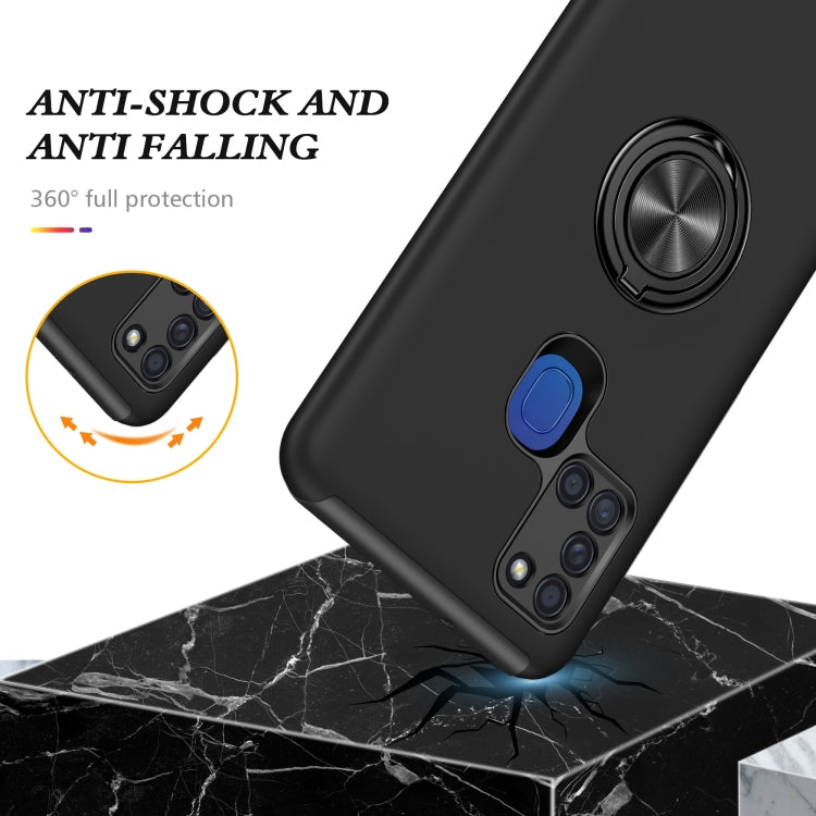 For Samsung Galaxy A21s PC + TPU Shockproof Magnetic Protective Case with Invisible Ring Holder(Black) - Galaxy Phone Cases by buy2fix | Online Shopping UK | buy2fix