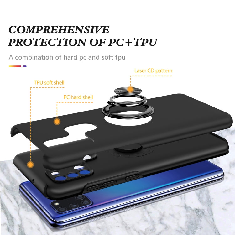 For Samsung Galaxy A21s PC + TPU Shockproof Magnetic Protective Case with Invisible Ring Holder(Black) - Galaxy Phone Cases by buy2fix | Online Shopping UK | buy2fix