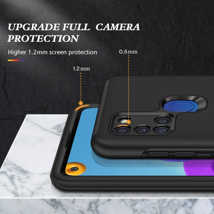 For Samsung Galaxy A21s PC + TPU Shockproof Magnetic Protective Case with Invisible Ring Holder(Black) - Galaxy Phone Cases by buy2fix | Online Shopping UK | buy2fix