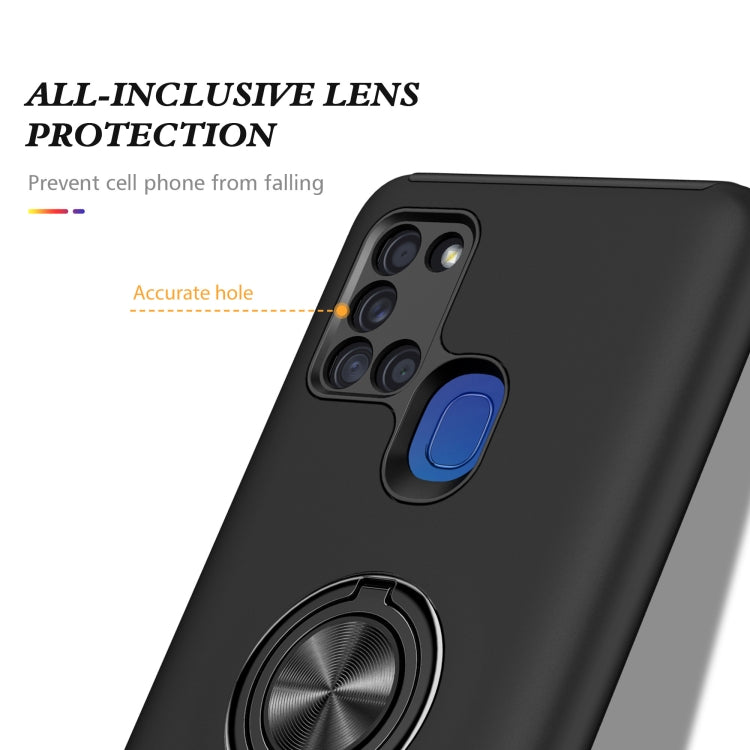 For Samsung Galaxy A21s PC + TPU Shockproof Magnetic Protective Case with Invisible Ring Holder(Black) - Galaxy Phone Cases by buy2fix | Online Shopping UK | buy2fix