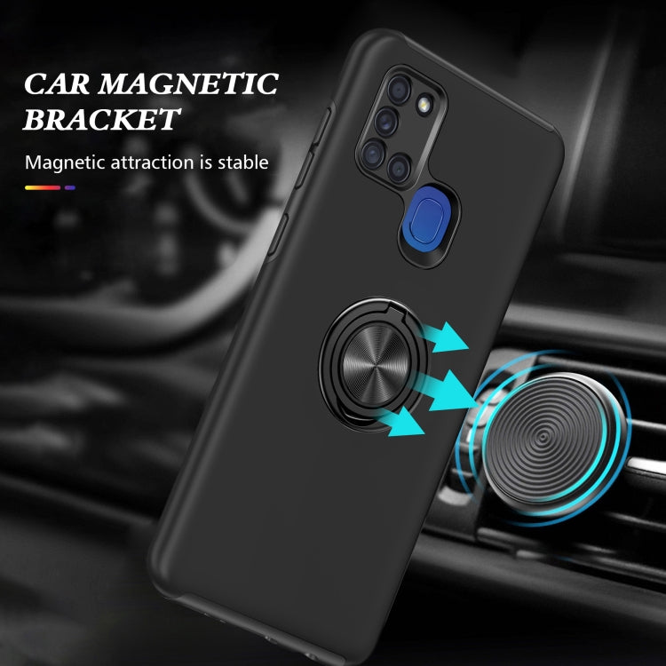 For Samsung Galaxy A21s PC + TPU Shockproof Magnetic Protective Case with Invisible Ring Holder(Black) - Galaxy Phone Cases by buy2fix | Online Shopping UK | buy2fix