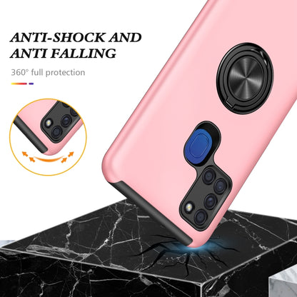 For Samsung Galaxy A21s PC + TPU Shockproof Magnetic Protective Case with Invisible Ring Holder(Rose Gold) by buy2fix