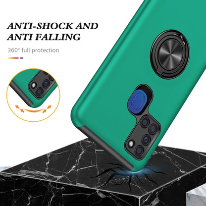 For Samsung Galaxy A21s PC + TPU Shockproof Magnetic Protective Case with Invisible Ring Holder(Dark Green) by buy2fix