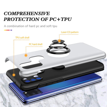 For Samsung Galaxy A21s PC + TPU Shockproof Magnetic Protective Case with Invisible Ring Holder(Silver) by buy2fix