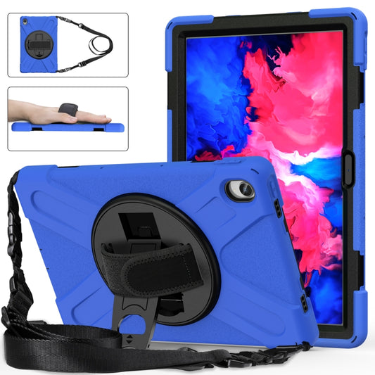 For Lenovo XiaoXin Pad 11 / Pad 11 Plus 2021 / Pad 2022 TB-J606F/J607F/J616F Shockproof Colorful Silicone + PC Protective Case with Holder & Hand Strap & Shoulder Strap(Blue) - Lenovo by buy2fix | Online Shopping UK | buy2fix