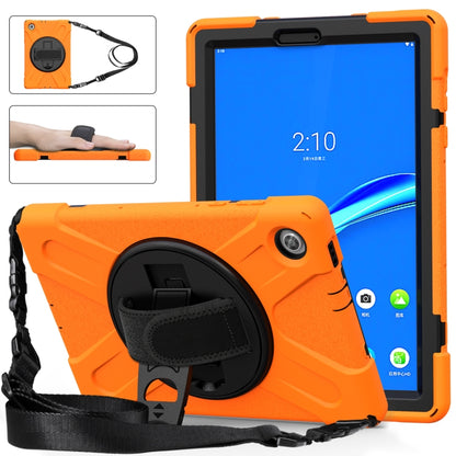 For Lenovo Tab M10 Plus TB-X606F Shockproof Colorful Silicone + PC Protective Case with Holder & Hand Strap & Shoulder Strap(Orange) - Lenovo by buy2fix | Online Shopping UK | buy2fix