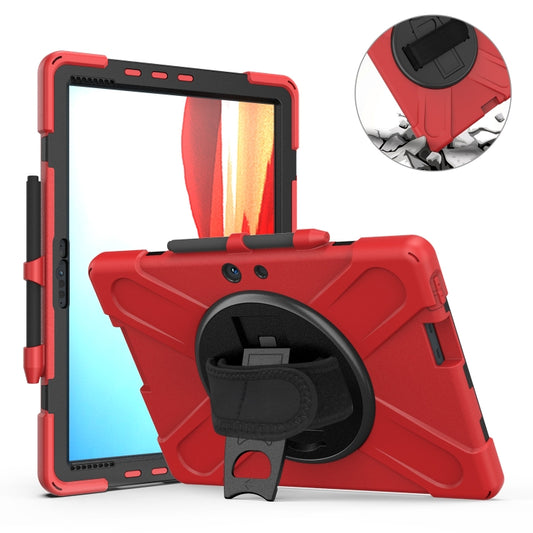 For Microsoft Surface Pro X / Pro X 2021 Shockproof Colorful Silicone + PC Protective Case with Holder & Hand Strap & Shoulder Strap & Pen Slot(Red) - Others by buy2fix | Online Shopping UK | buy2fix