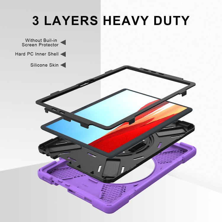 For Microsoft Surface Pro X / Pro X 2021 Shockproof Colorful Silicone + PC Protective Case with Holder & Hand Strap & Shoulder Strap & Pen Slot(Purple) - Others by buy2fix | Online Shopping UK | buy2fix