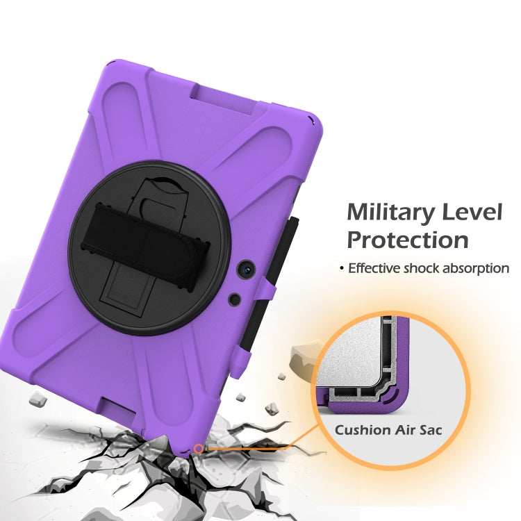 For Microsoft Surface Pro X / Pro X 2021 Shockproof Colorful Silicone + PC Protective Case with Holder & Hand Strap & Shoulder Strap & Pen Slot(Purple) - Others by buy2fix | Online Shopping UK | buy2fix