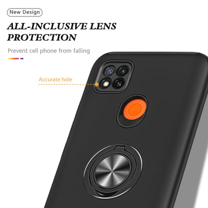 For Xiaomi Redmi 9C PC + TPU Shockproof Magnetic Protective Case with Invisible Ring Holder(Black) - Xiaomi Cases by buy2fix | Online Shopping UK | buy2fix